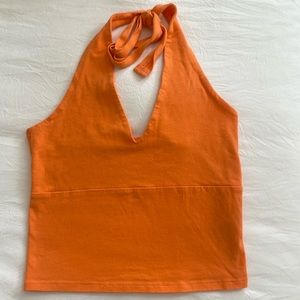 Hollister, bright orange halter top. Size small.